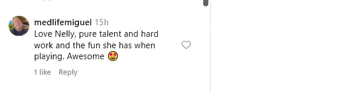 A screenshot of a fan's comment on LPGA's post - Source: Instagram@lpga_tour